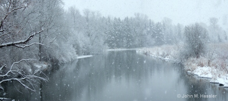 Oconomowoc River in the Snow - ID: 8076296 © John M. Hassler