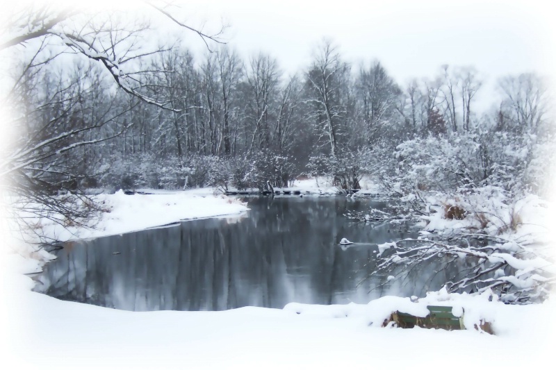Winter Reflections in the Oconomowoc River - ID: 8076310 © John M. Hassler