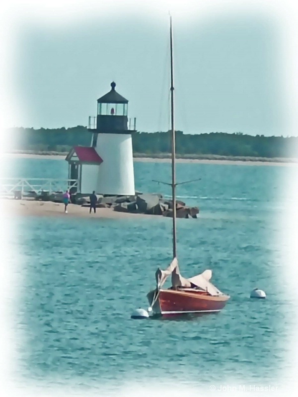 Brant Lighthouse with Sailboat - ID: 8076892 © John M. Hassler