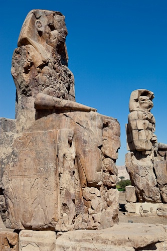 Pair of 60' Statues of Amenophis III