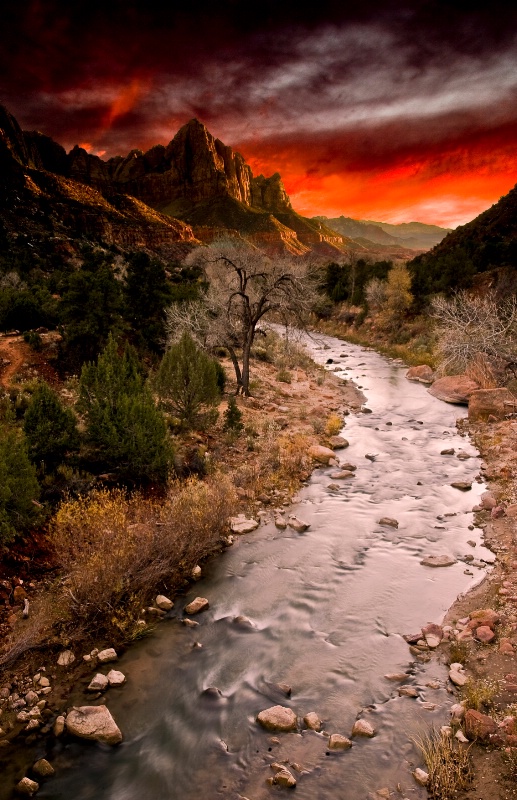 Zion Canyon Sunrise - A Two Shot Composition