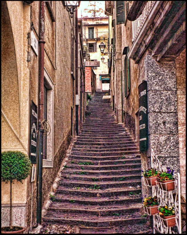 ~ Stairway in Belliago ~ - ID: 8155875 © Trudy L. Smuin