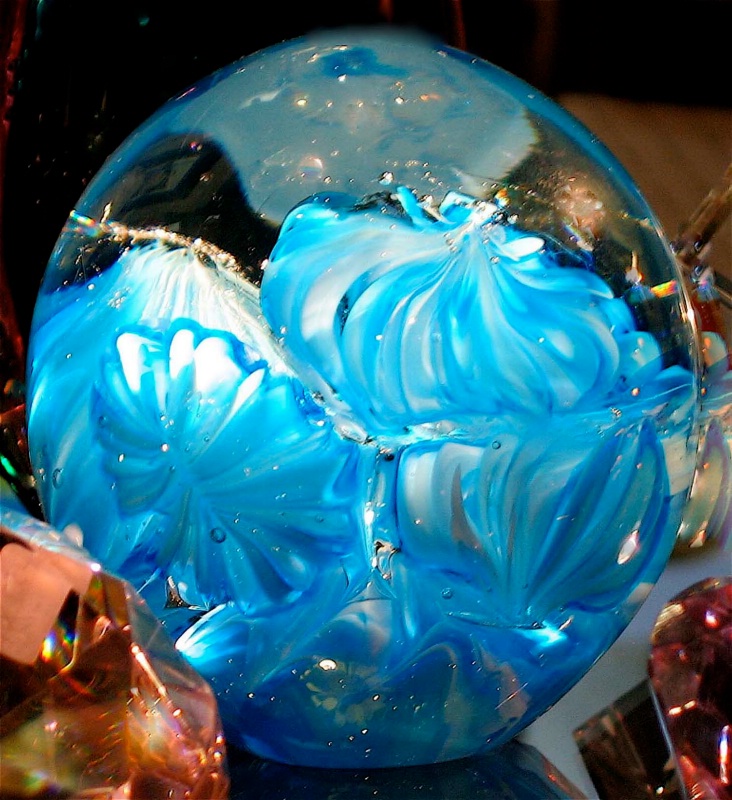 "Blue paperweight"
