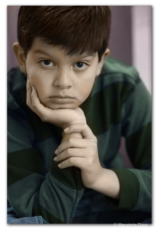 Thinking Boy Digitally Handpainted - ID: 8170999 © Mauricio Diaz