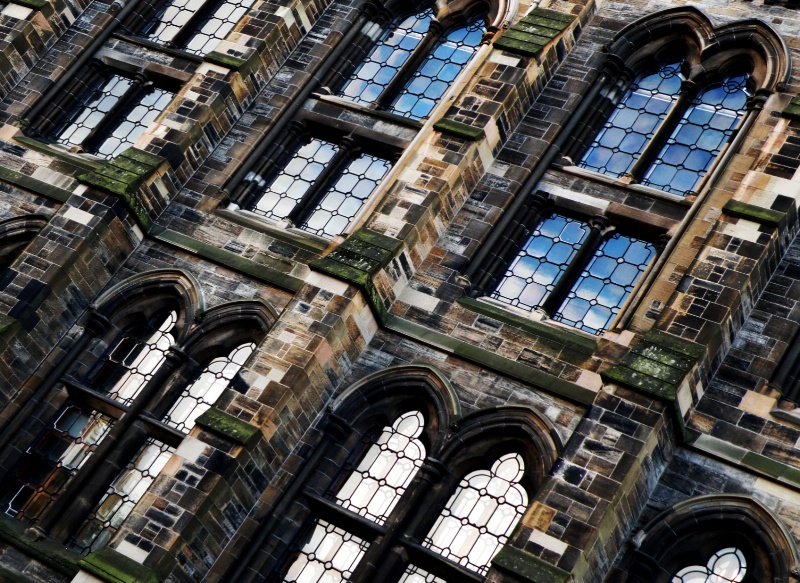 The windows of Glasgow University