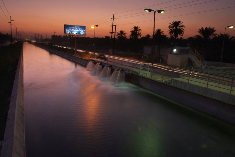 Water Channel at Sunset