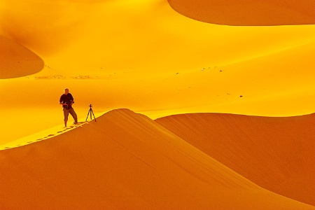 Photographer and sand