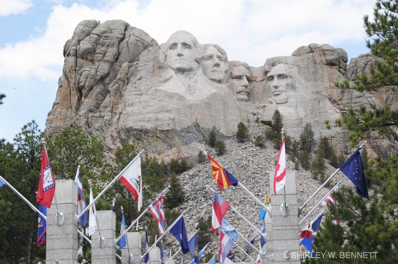 MOUNT RUSHMORE AVENUE OF FLAGS - ID: 8437673 © SHIRLEY MARGUERITE W. BENNETT