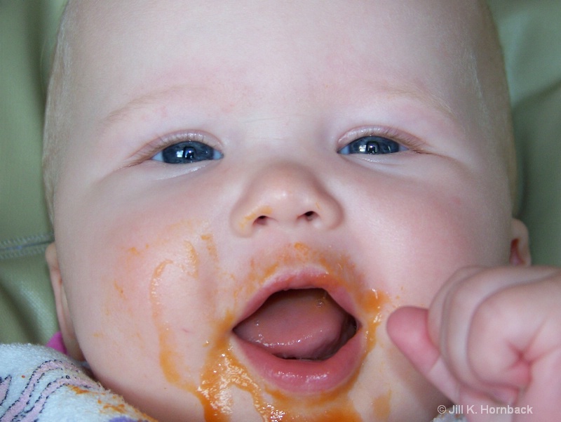 First taste of carrots...yummy!