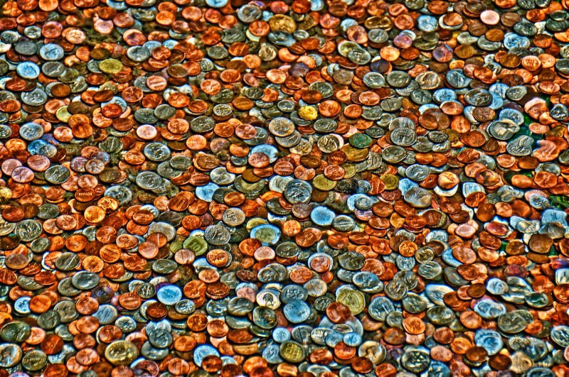 Las Vegas fountain's coins