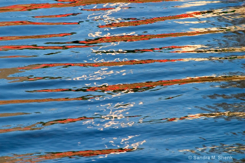 red, white and blue water reflection - ID: 8529319 © Sandra M. Shenk