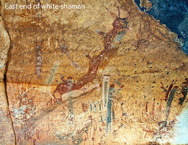 Left or East end of the White Shaman pictographs. - ID: 8568932 © Emile Abbott