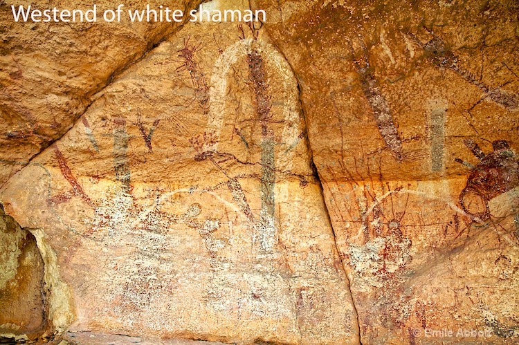 Left or west end of White Shaman wall pictograpths - ID: 8568942 © Emile Abbott