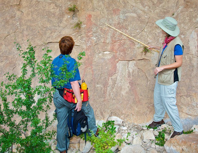 Dr. C. Boyd explains the pictographs - ID: 8569723 © Emile Abbott