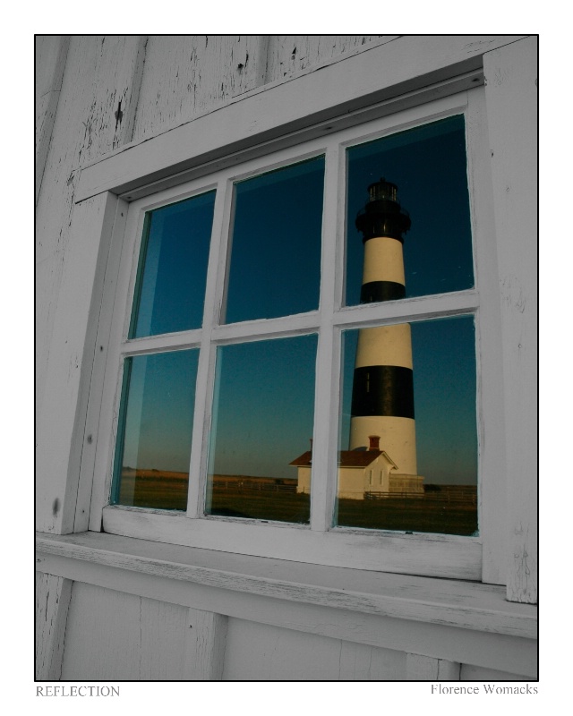 Reflection of the Bodie Lighthouse