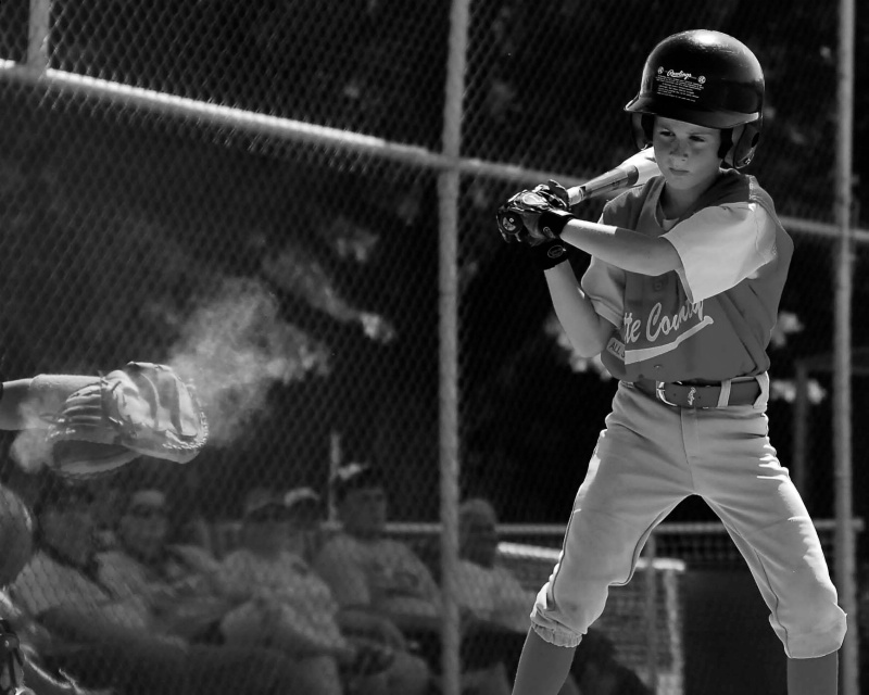 Young Batter Watching it to the Glove   09-1