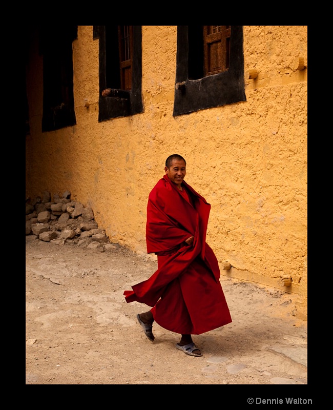 thiksey monk walking