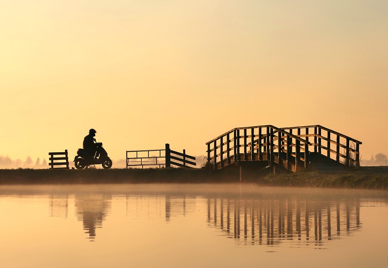 Motorbike at Sunrise