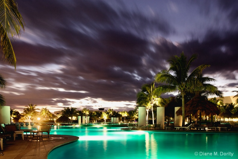 The pool at twilight 