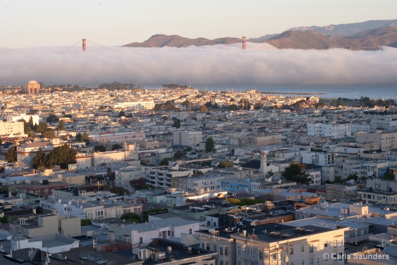 Fog Surrounds the Golden Gate Bridge