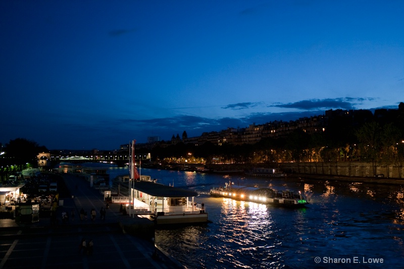 Night view of the Seine River, Paris