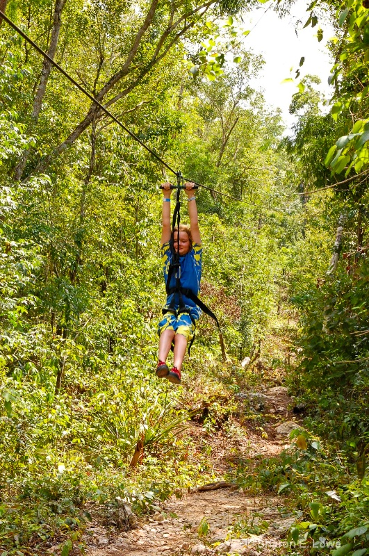 Rebecca on the zip line at Hidden Worlds - ID: 9052388 © Sharon E. Lowe