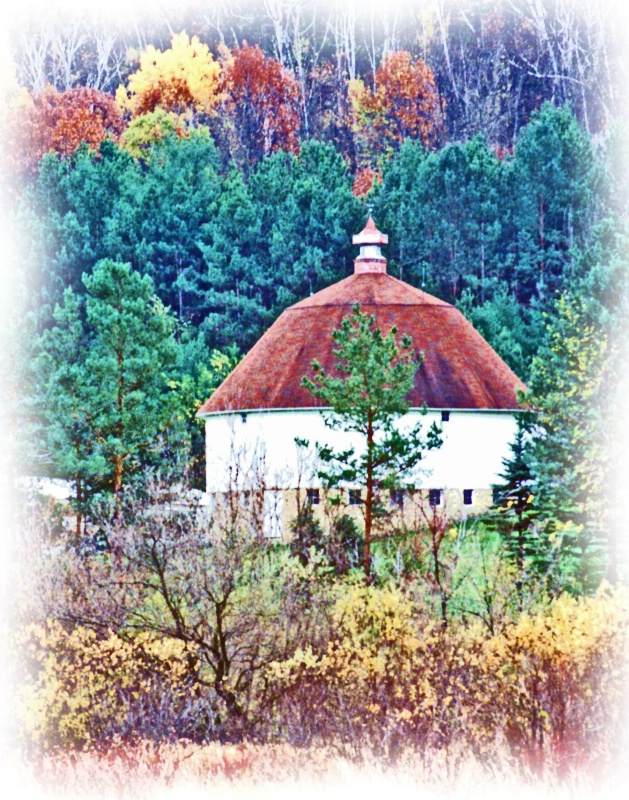 Round Barn in Fall - ID: 9070173 © John M. Hassler