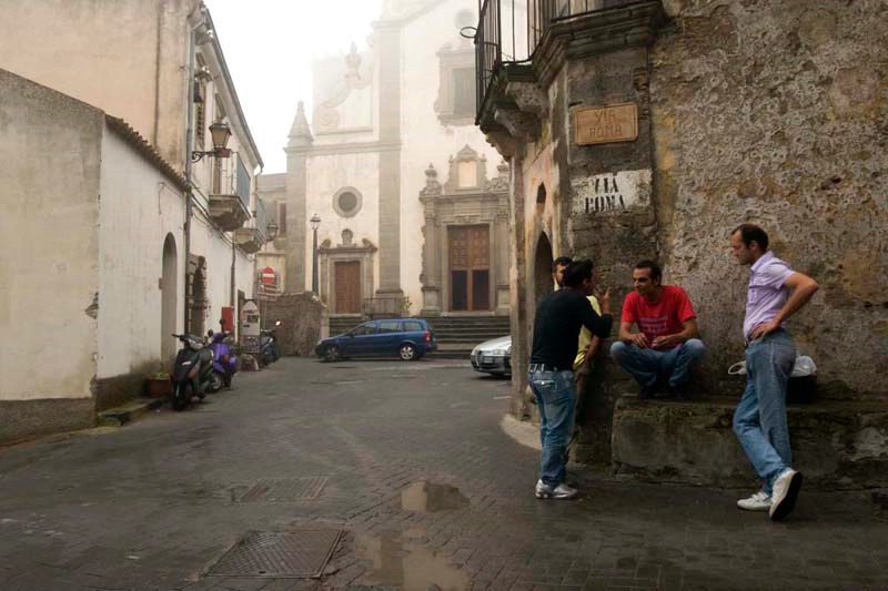 A street meeting in Forza D'Argo - Sicily