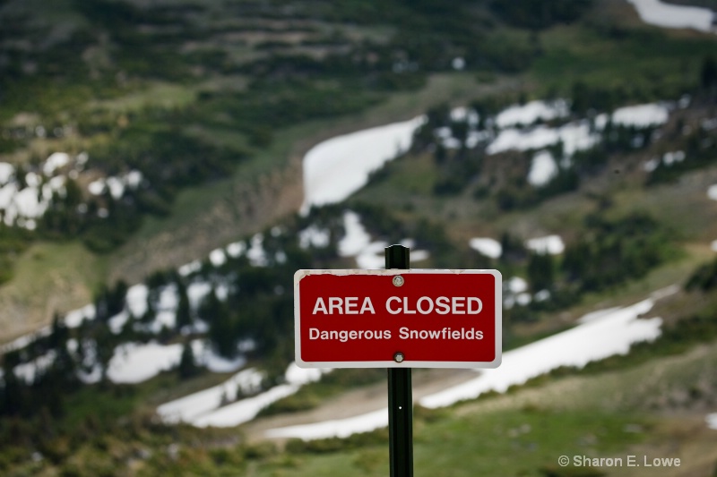 Area Closed, Dangerous Snowfields - ID: 9167889 © Sharon E. Lowe