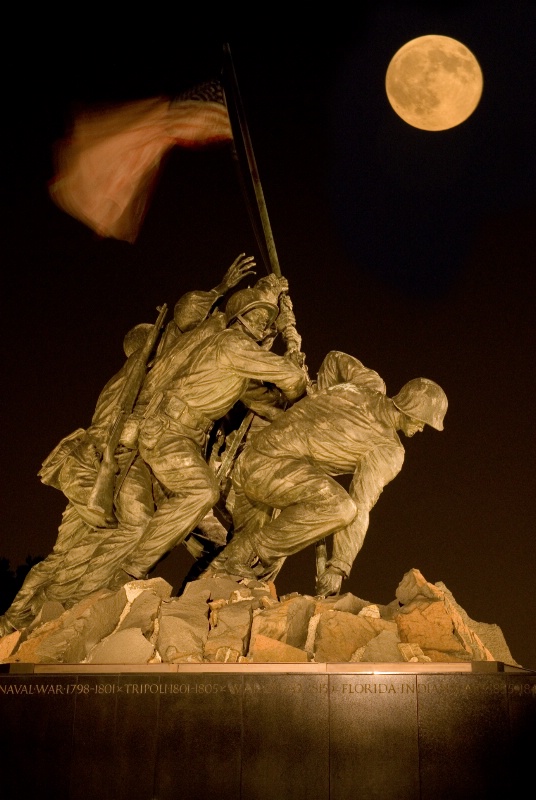 Marine Corps Memorial Moonrise
