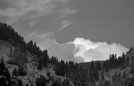 Moon and Afternoon Clouds