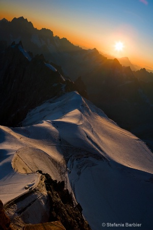 sunrise on top of Mt. Blanc