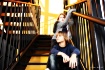 On the stairs
