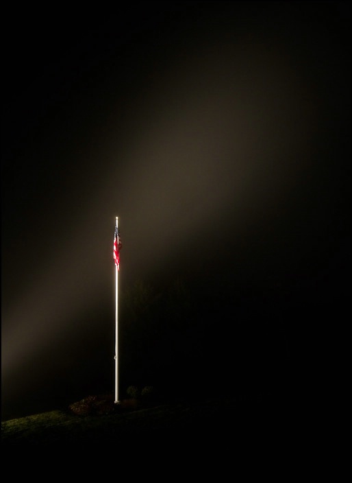 American Flag - Night Fog