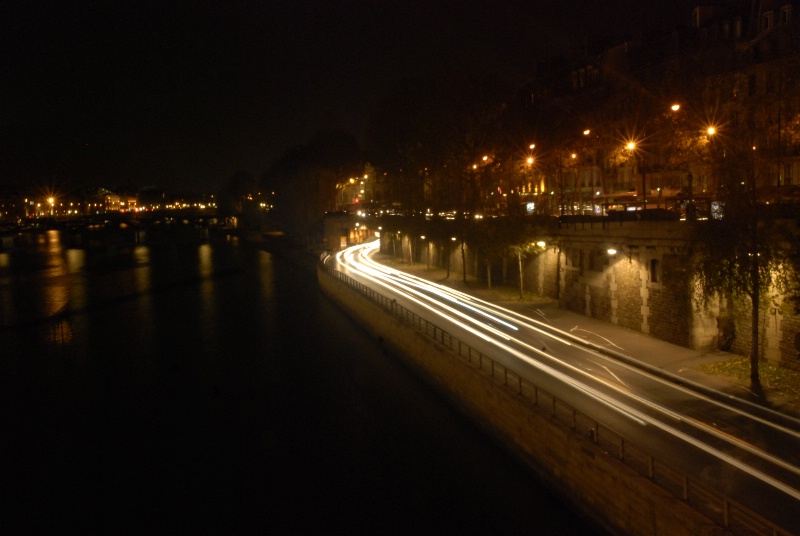 Paris street at night