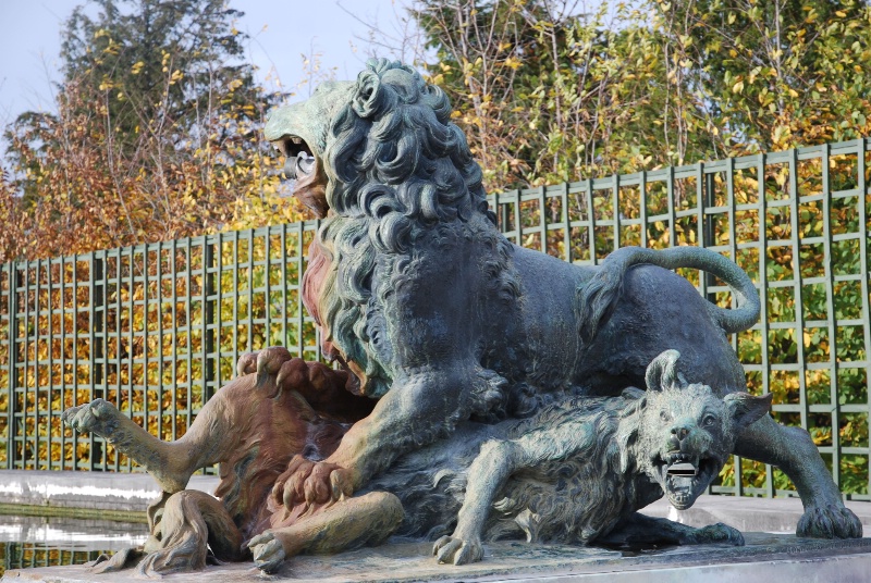 Lion and Wolf Water Fountain - Versailles