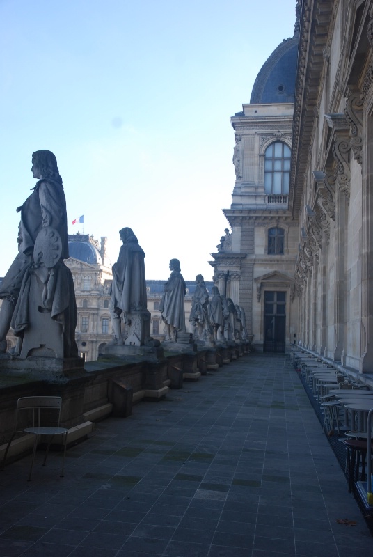 Balconey on right side of the Louvre
