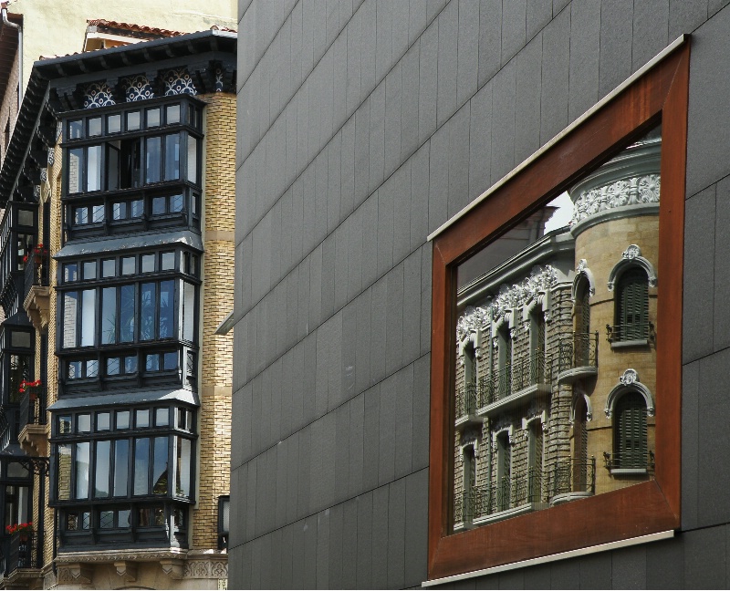 The reflections of Pamplona (Spain)