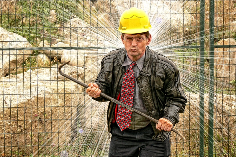 Construction worker (staged shot)