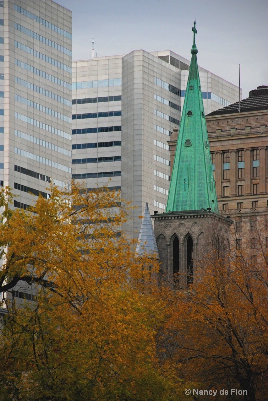 Church Steeple and Buildings