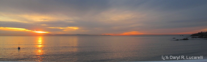 Laguna Beach Sunset w/Catalina and Sailboat - ID: 9583846 © Daryl R. Lucarelli