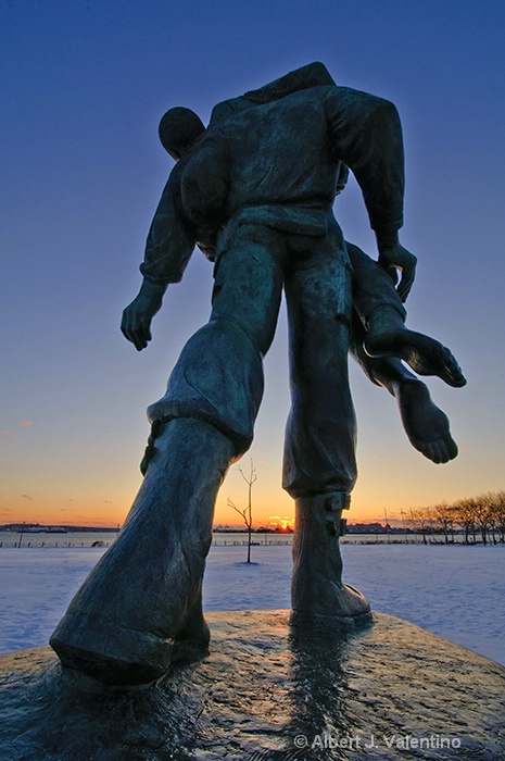Liberation Statue at Sunset on Winter Solstice