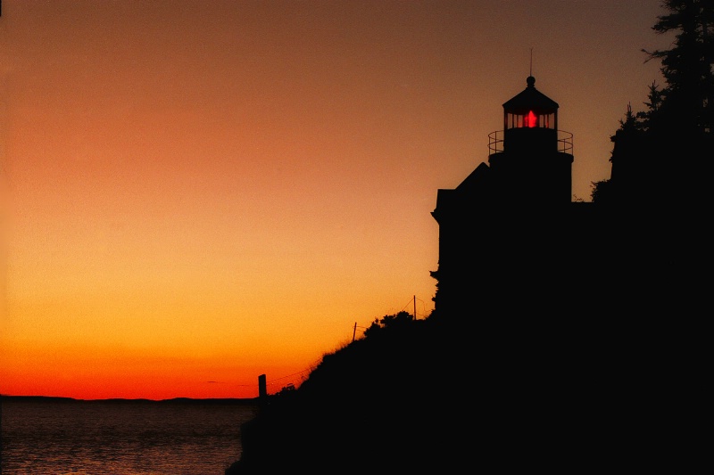 Bass Harbor Light Silhouette (Jan) - ID: 9590911 © Kathy Salerni