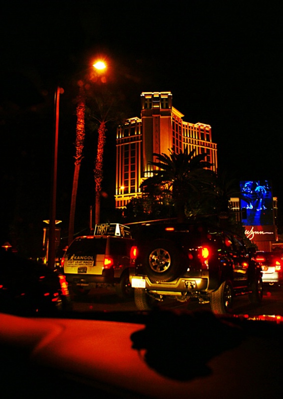 Vegas traffic at night on the Strip - ID: 9627708 © Crystal E. Berryman