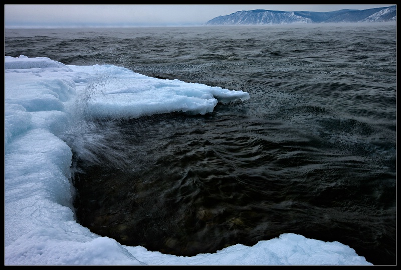 Baikal: border of water and ice
