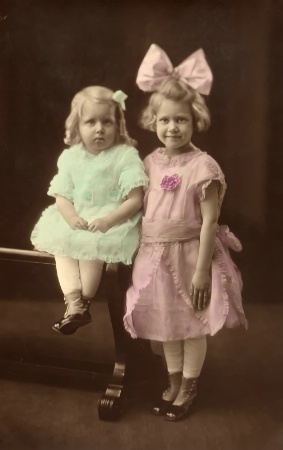 Mom and Her Sister Colorized