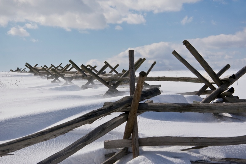 Snowy Gettysburg Battlefield