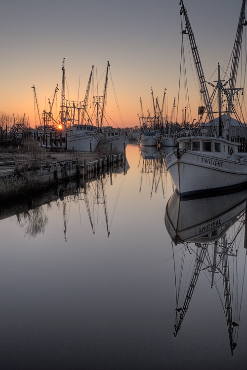 Sunrise, Engelhard Docks, Hyde Co. - ID: 9852522 © george w. sharpton