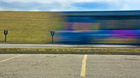 Afternoon Bus on the Levee