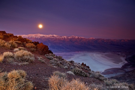 Moon Setting Over The Panamint Mountains